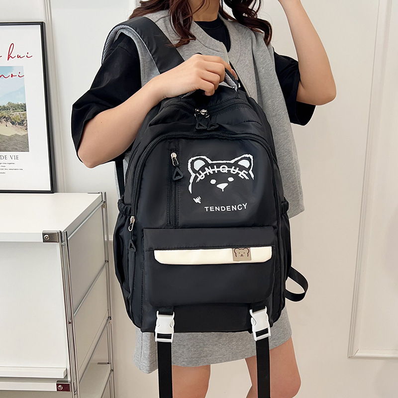 Unisex νάιλον σακίδιο πλάτης για σχολείο, νεανικό campus στυλ, χωρητικότητα κάτω από 20 λίτρα, συμβατό με φορητό 9 ιντσών, ιμάντες με αερόστυλη επένδυση