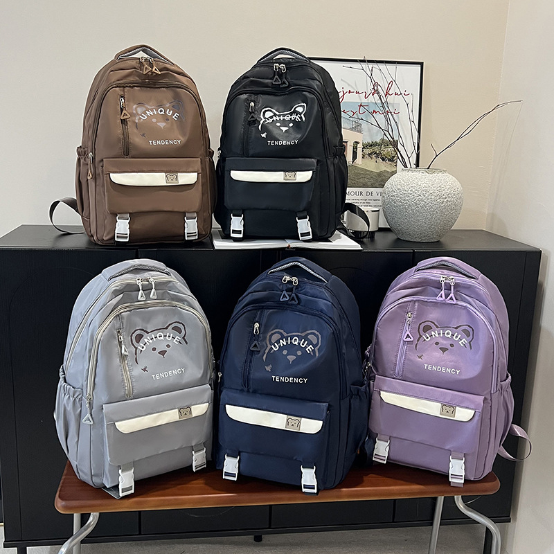 Unisex νάιλον σακίδιο πλάτης για σχολείο, νεανικό campus στυλ, χωρητικότητα κάτω από 20 λίτρα, συμβατό με φορητό 9 ιντσών, ιμάντες με αερόστυλη επένδυση