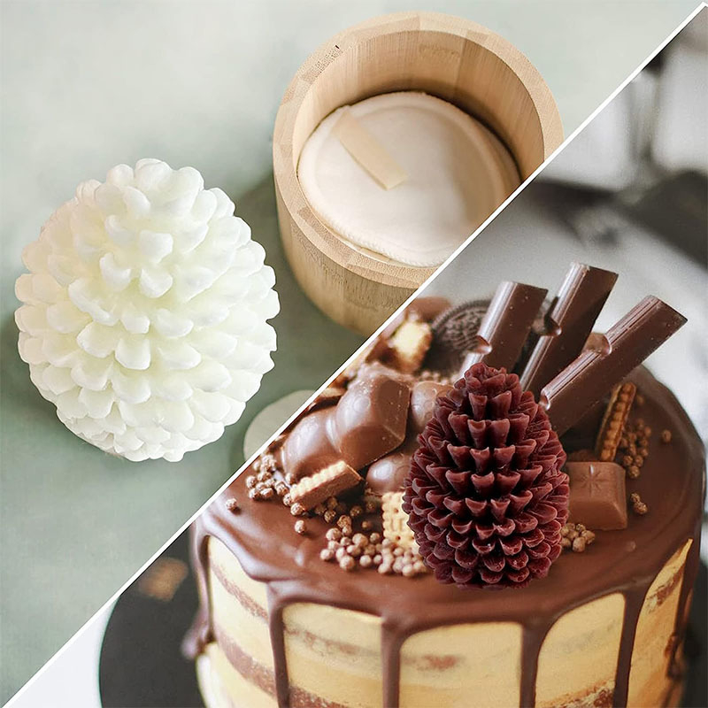 Okrugla silikonska kalupa u obliku borove šišarke, DIY 3D kugla, božićne mirisne svijeće i torte
