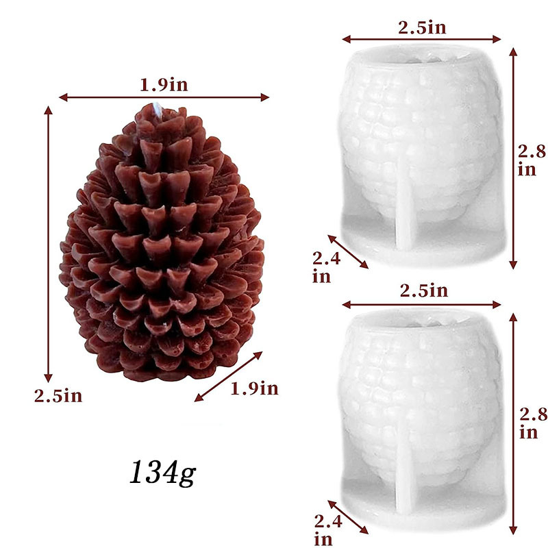 Okrugla silikonska kalupa u obliku borove šišarke, DIY 3D kugla, božićne mirisne svijeće i torte