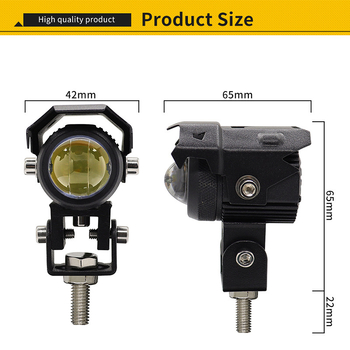 Motociklo LED priekinis žibintas su integruotu aukštą ir žemą spindulį, 30W, 12-80V, 6000 lm, aliuminio lydinys, atsparus vandeniui