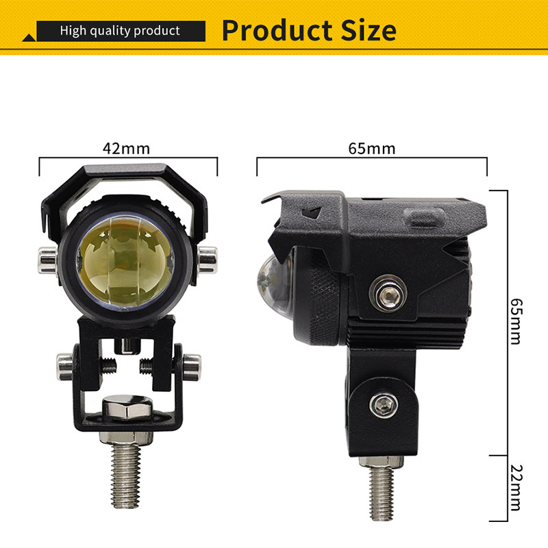 Motociklo LED priekinis žibintas su integruotu aukštą ir žemą spindulį, 30W, 12-80V, 6000 lm, aliuminio lydinys, atsparus vandeniui