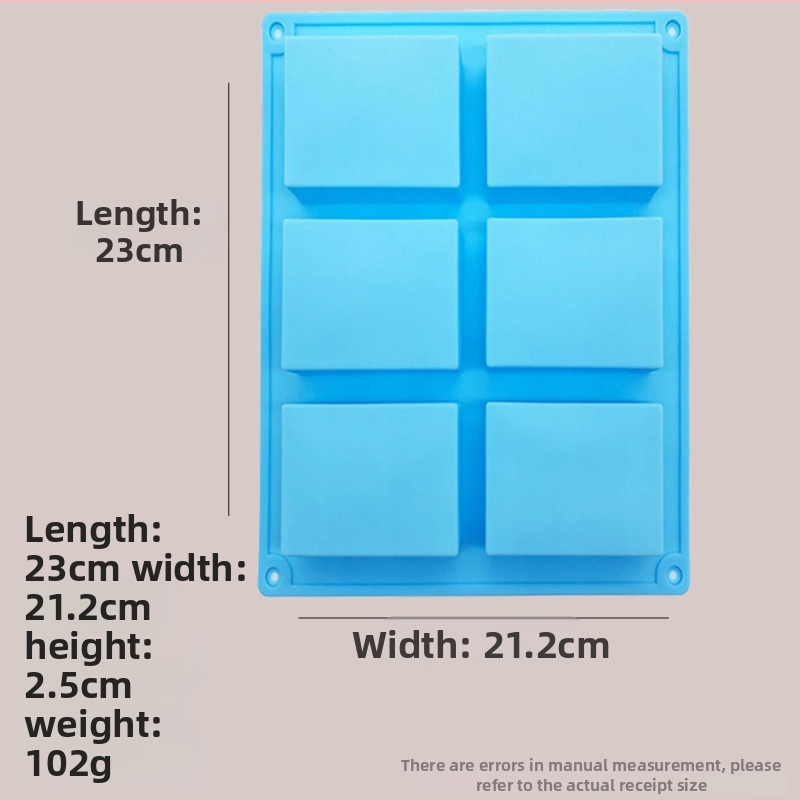 Taisnstūrveida silikona forma šokolādei, kūkām un rokām darinātām ziepēm