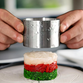 Kerek torta forma fedéllel rozsdamentes acélból — mousse és tiramisu készítéséhez