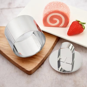 Kerek torta forma fedéllel rozsdamentes acélból — mousse és tiramisu készítéséhez