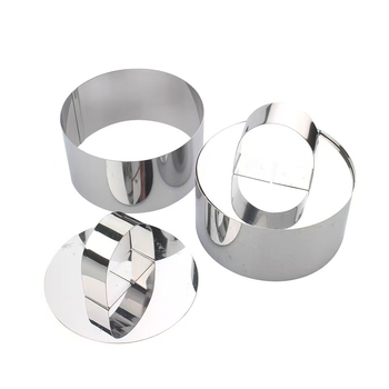 Kerek torta forma fedéllel rozsdamentes acélból — mousse és tiramisu készítéséhez