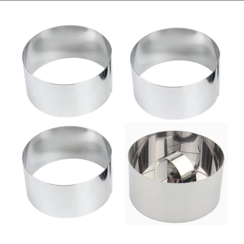 Kerek torta forma fedéllel rozsdamentes acélból — mousse és tiramisu készítéséhez