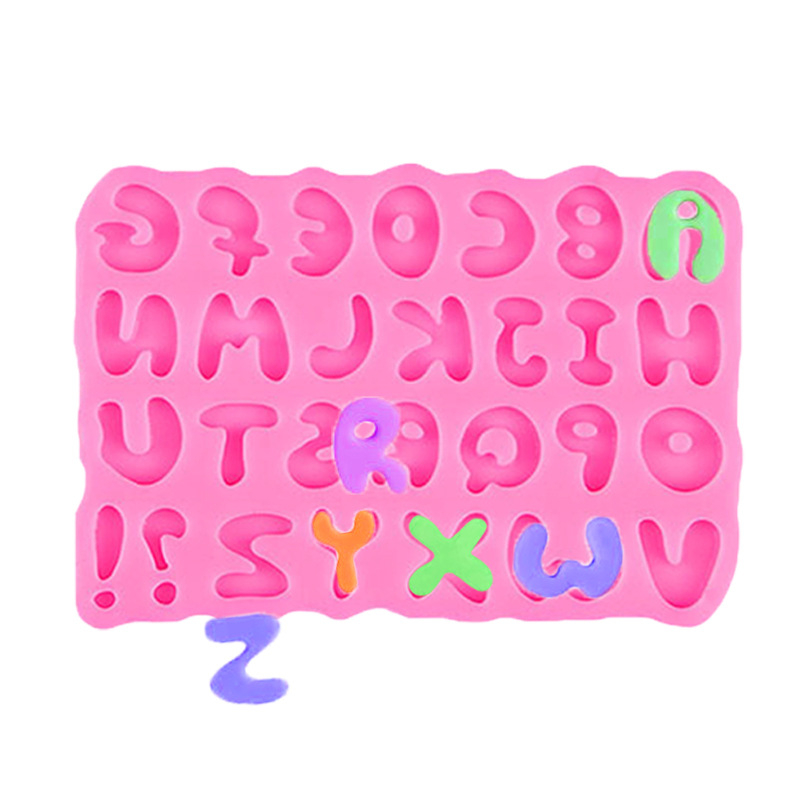 Nagybetűs angol betűkkel készült fondant szilikon forma, kör alakú, tortadíszítésre