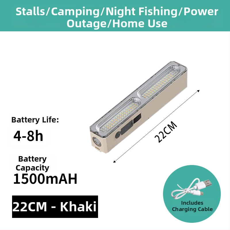 LED kamping svjetlo, punjiva baterija, 3,7V, opcije snage 200W/300W/400W, USB i solarno punjenje, 2 u 1