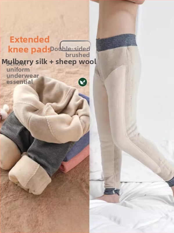 Bērnu siltās legingi ar augstu vidukli un flisa oderi, 88% poliesteru, rudens-ziema