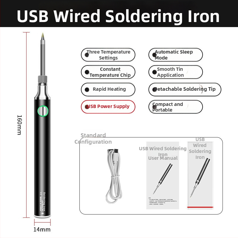 Φορητό USB κολλητήρι για συντήρηση — κεραμικός θερμαντήρας, κατάλληλο για συγκόλληση, αποσυναρμολόγηση και πυρογραφία