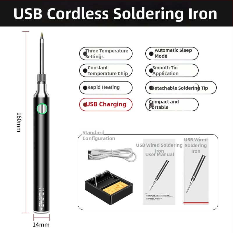 Φορητό USB κολλητήρι για συντήρηση — κεραμικός θερμαντήρας, κατάλληλο για συγκόλληση, αποσυναρμολόγηση και πυρογραφία