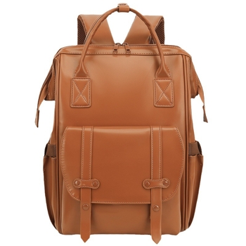 Worry-Free Fox PU bőr anyuka hátizsák, nagy kapacitás, USB csatlakozó, vízálló, nedves-száraz elválasztás