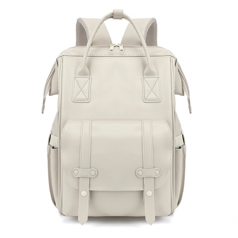 Worry-Free Fox PU bőr anyuka hátizsák, nagy kapacitás, USB csatlakozó, vízálló, nedves-száraz elválasztás