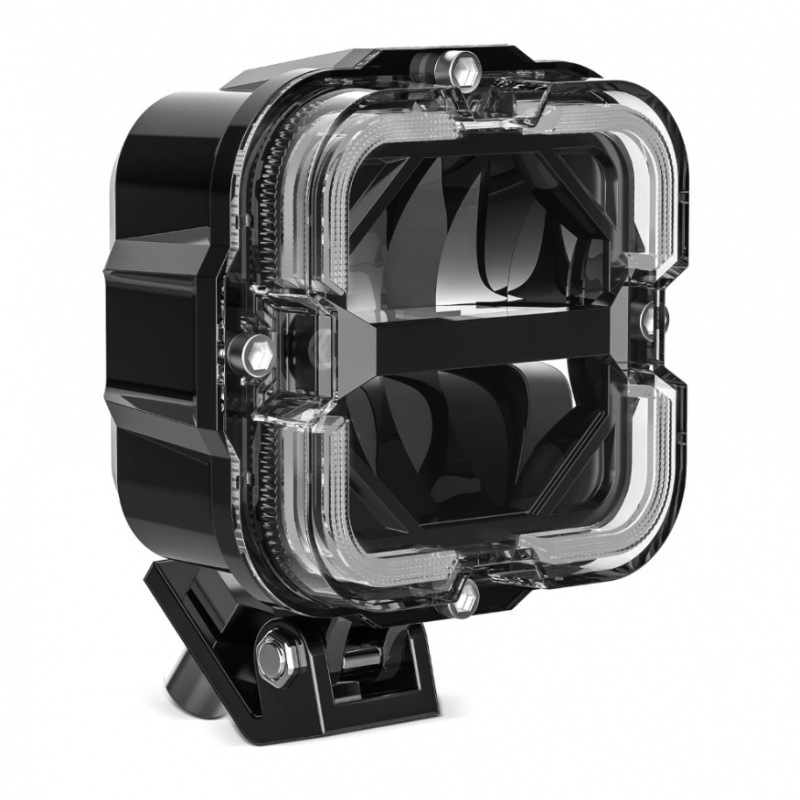 LED automobilio darbo šviesa, off-road kvadratinis prožektorius, 65W, 9-36V, 6000 lm, 5700K, liejimo aliuminio korpusas