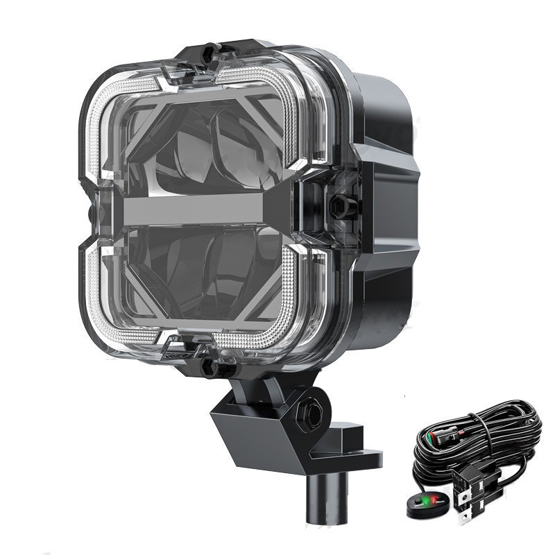 LED automobilio darbo šviesa, off-road kvadratinis prožektorius, 65W, 9-36V, 6000 lm, 5700K, liejimo aliuminio korpusas