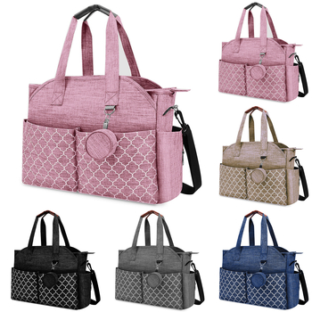 Anyás pelna- és cumisüveg tároló táska — nagy kapacitású, hordozható kézitáska babakocsihoz, csíkos poliészter, bélés poliészter, ultra könnyű, 2023 tél