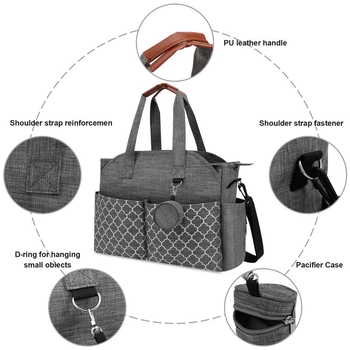 Anyás pelna- és cumisüveg tároló táska — nagy kapacitású, hordozható kézitáska babakocsihoz, csíkos poliészter, bélés poliészter, ultra könnyű, 2023 tél