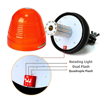 Sukamu LED įspėjamasis žibintas sunkvežimiams ir statybos įrangai, 12-30V, 1W LED, ABS korpusas, modeliai TT-WL-1, TT-WL-6, TT-WL-7, TT-WL-10, TT-WL-12