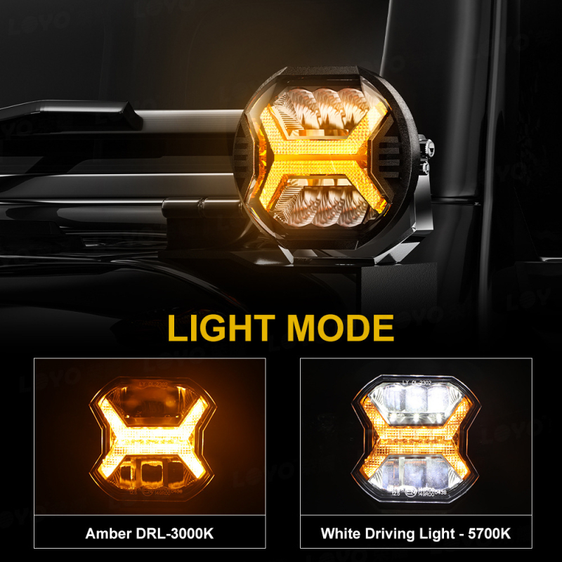 LED darbo šviesos lemputė visureigiams LY-OL-2301, 48W, 32V, 4000LM, 5700K, PMMA+PC+AL