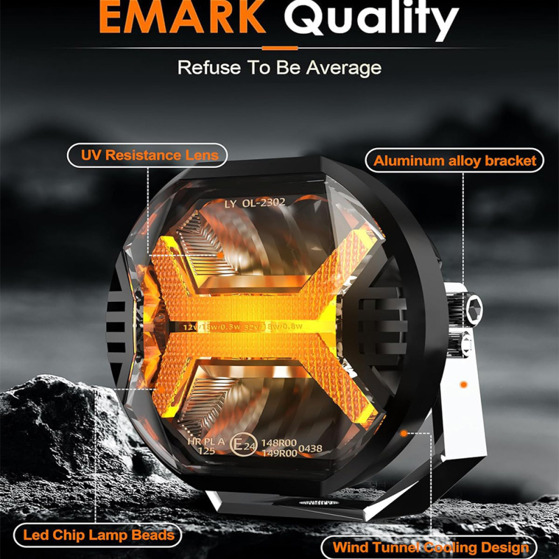 LED darbo šviesos lemputė visureigiams LY-OL-2301, 48W, 32V, 4000LM, 5700K, PMMA+PC+AL