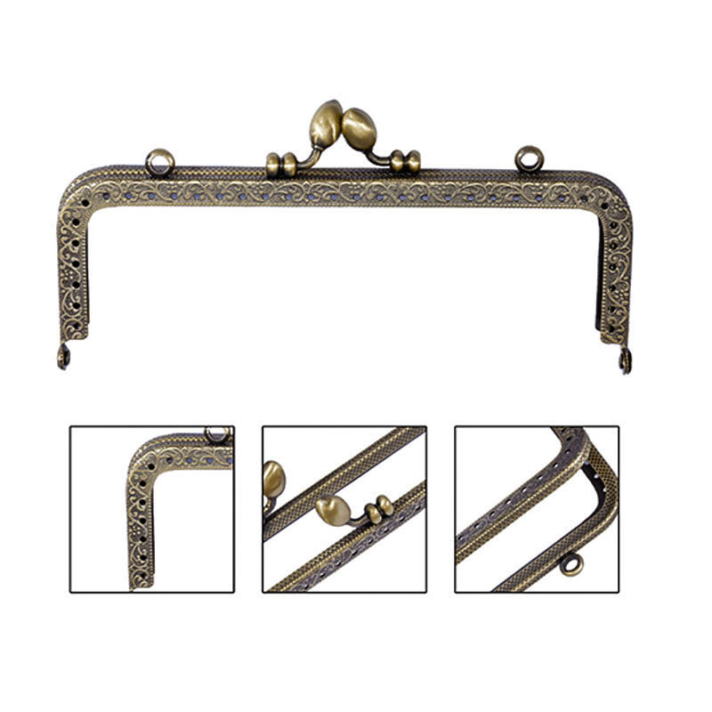 Dyx fém négyszögletes táska csat – kettős fül, faragott mintázat, kiegészítő táskákhoz, 2023 tél