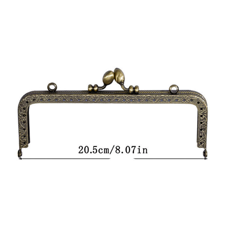 Dyx fém négyszögletes táska csat – kettős fül, faragott mintázat, kiegészítő táskákhoz, 2023 tél