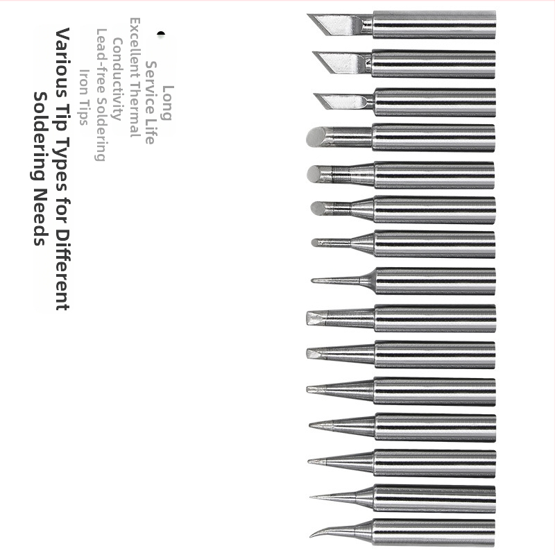 Bez svina lodēšanas galva ar taisnu un līkotu galu no vara, piemērota 936 lodēšanas iekārtai