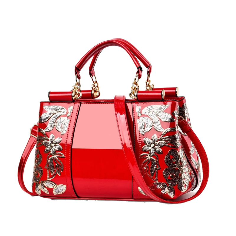 PU sieviešu bucket soma, divas plecu siksnas, rāvējslēdzēja aizvērums, neilona oderējums, iekšējās kabatas, liela ietilpība, etnisks stils līgavai un līgavas māsu stilam