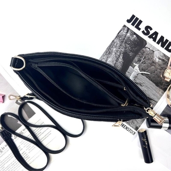 Geantă de damă din PU, stil pătrat mic, formă orizontală, închidere cu fermoar, căptușeală poliester-cotton