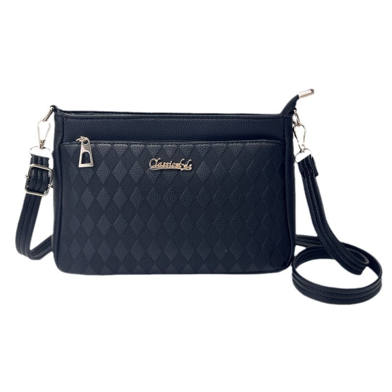 Geantă de damă din PU, stil pătrat mic, formă orizontală, închidere cu fermoar, căptușeală poliester-cotton