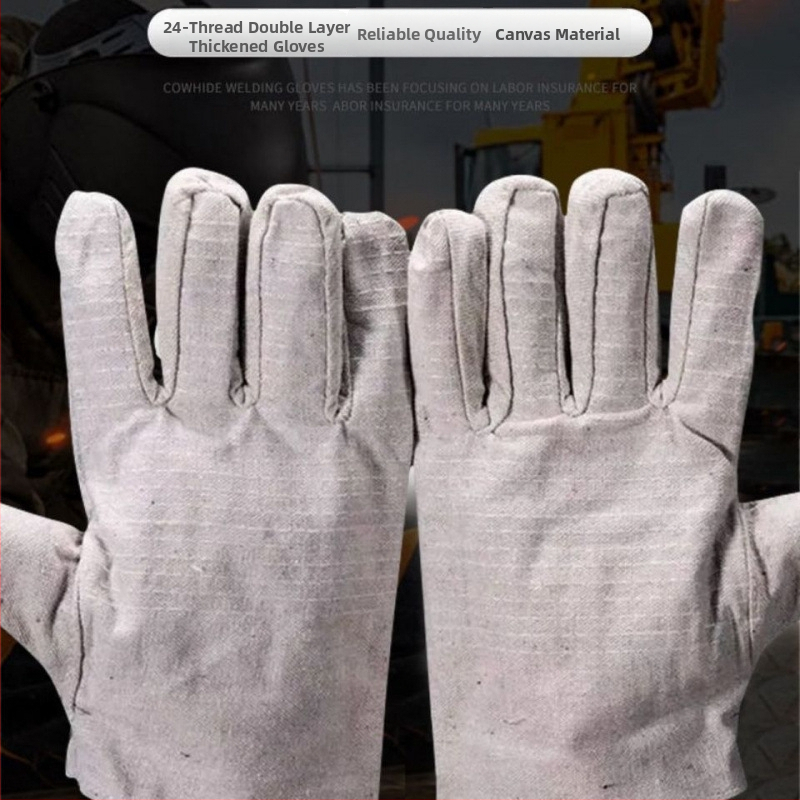 Apsauginės pirštinės suvirinimui ir dirbtuvėms – karvų oda + drobė, atsparios temperatūrai, atsparios dilimui, kvėpuojančios, atsparios slydimui, apsauginės nuo deginimo