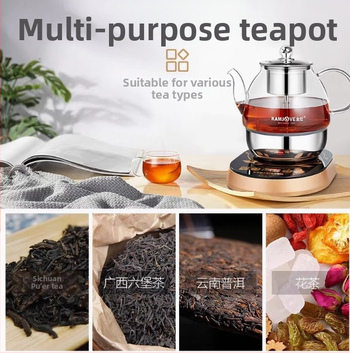 Jinzao A-99 visiškai automatizuotas Pu'er arbatos gaminimo įrenginys su garavimo purkštuvu, stiklinis korpusas, jutiklinis valdymas, 220V