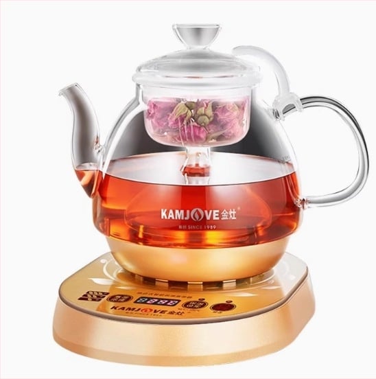 Jinzao A-99 visiškai automatizuotas Pu'er arbatos gaminimo įrenginys su garavimo purkštuvu, stiklinis korpusas, jutiklinis valdymas, 220V