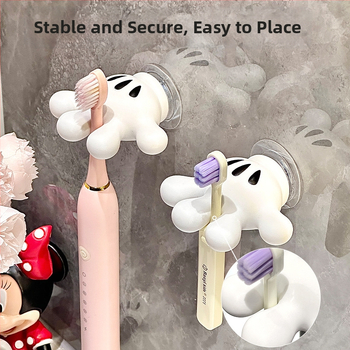 Dantų šepetėlių laikiklis, sieninis, su siurbimo kilpele, džiovinimo funkcija, karikatūrų dizainas