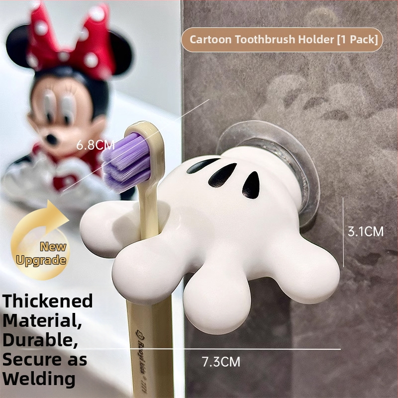 Dantų šepetėlių laikiklis, sieninis, su siurbimo kilpele, džiovinimo funkcija, karikatūrų dizainas