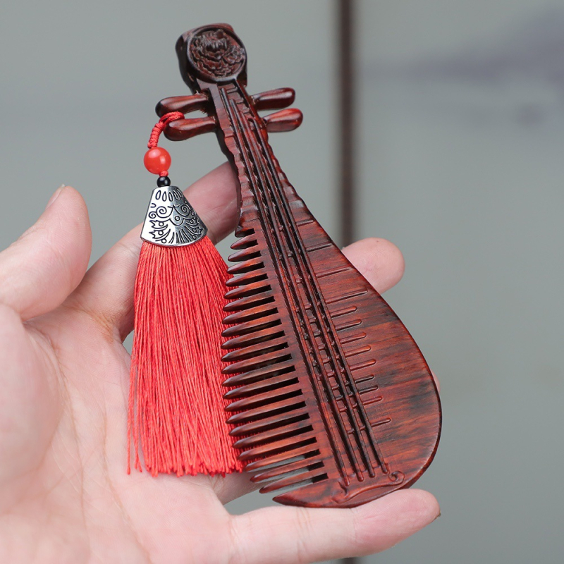 Дървен гребен в стил пи-па, китайски дизайн, Yan bixing crafts