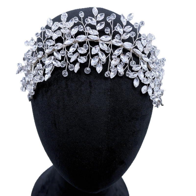 Kristāla matu diadēma – roku darbs, ģeometrisks dizains, plaid raksts, mīksta un lokāma.