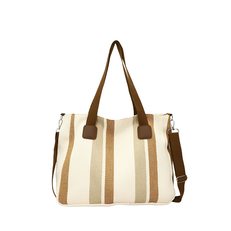 Tote táska, utcai divat, vászon anyagú, függőleges négyzetes forma, cipzáras nyitás, poliészter bélés