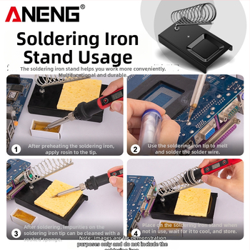 ANENG pilnmetāla kvadrātveida lodēšanas statīvs, dzelzs liešana, fiksēts