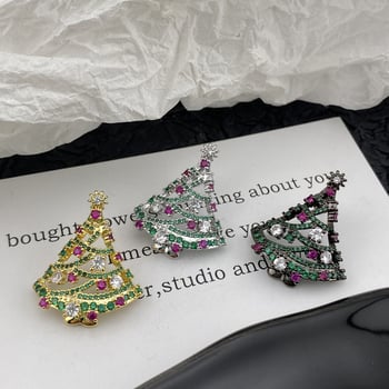 Broșă Bao Xiang din cupru cu motiv nod, accente colorate zircon, placare electrolitică, stil lux lejer pentru femei