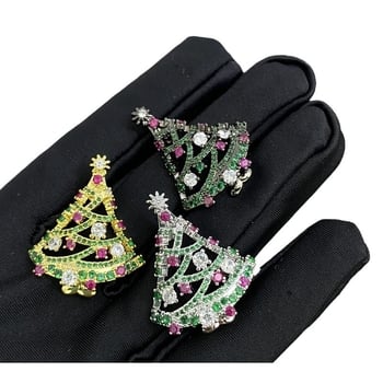 Broșă Bao Xiang din cupru cu motiv nod, accente colorate zircon, placare electrolitică, stil lux lejer pentru femei