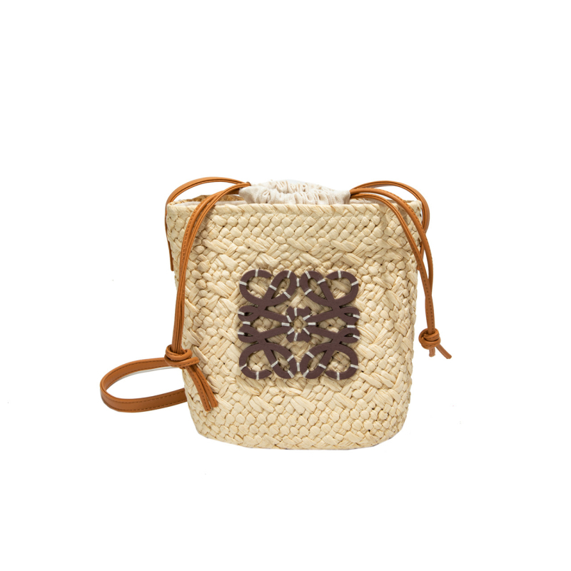 Ženska torba od slame, ručno pletena, ovalnog oblika, stil Urban simplicity, zatvaranje vrpcom, poliester podstava, unutarnji džepovi za telefon i identifikacijsku karticu, trodimenzionalna torba, proljeće 2025
