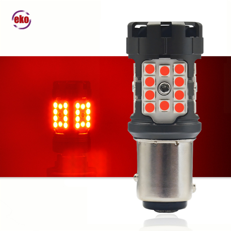 T7B 1157/Bay15D LED posūkio signalas su dienos šviesos, atbulinės eigos ir stabdymo lemputėmis | 9-20V DC, 6500K, 3030SMD, 50 000 val.