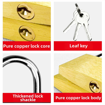 Mosadzová visiacia zámka – XB značka, Domáci visiaci zámok, Model Brass, Moderný minimalistický štýl, Rozsah použitia: Iné