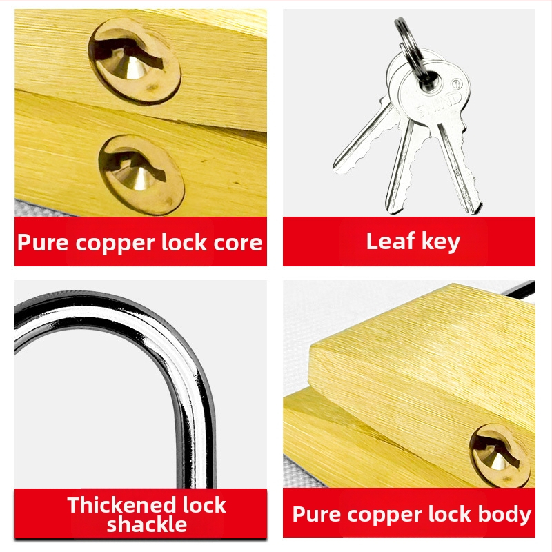 Mosadzová visiacia zámka – XB značka, Domáci visiaci zámok, Model Brass, Moderný minimalistický štýl, Rozsah použitia: Iné