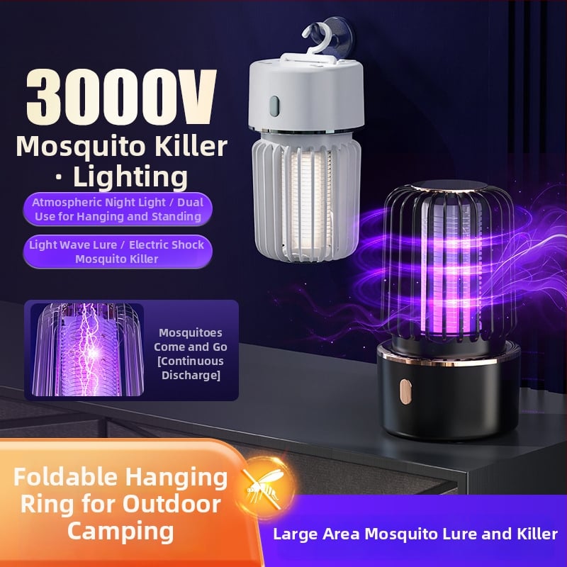 Lampica za uništavanje komaraca s LED, ugrađena baterija 1001–1600mAh, punjenje 1–3 h, pogodna za 41–60 m², hvatanje i električni šok