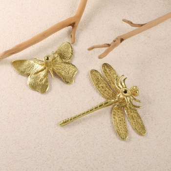 Χειρολαβή ντουλαπιού με σχέδιο εντόμου – πεταλούδα, χαλκός χύτευσης, επιφανειακή τοποθέτηση, εξαρτήματα επίπλων σε στυλ Νέου Κινεζικού