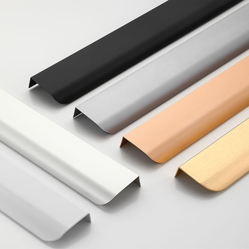 Nematoma spintos durų rankena, įleidžiamas dizainas, šiuolaikiškas minimalistinis stilius, modelis Large arc, aliuminio lydinys, kalimas