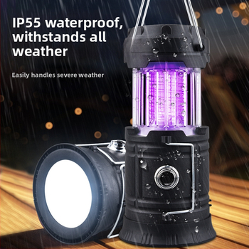 Wild Wolf Tri u jedno vanjska LED lampa protiv komaraca – prijenosna kamping LED lampa s proširivim dizajnom